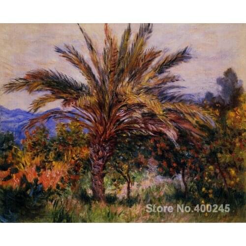 Art oil Painting for Living room A Palm Tree at Bordighera by Claude Monet Hand painted High quality