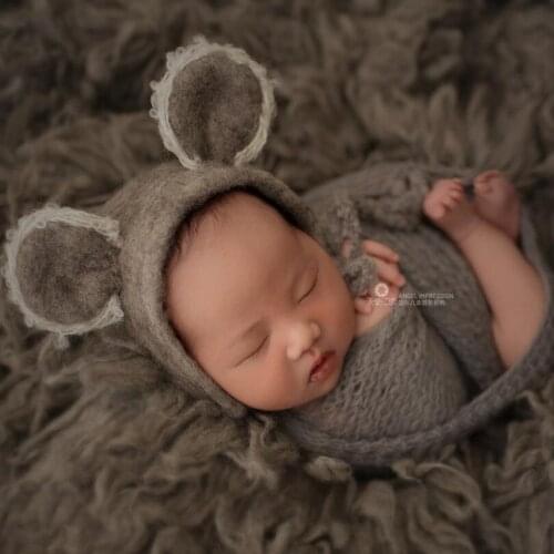 Baby Wool Bonnet hat Newborn baby boy hat photography props Newborn baby bonnet cap photo props