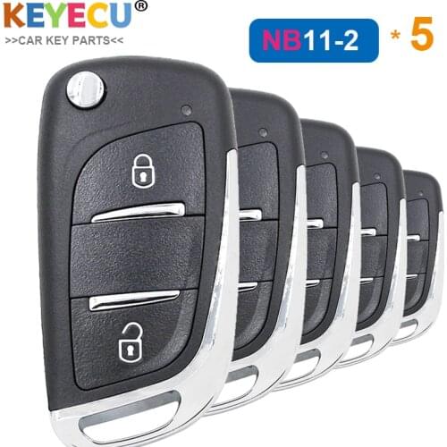 KEYECU 5 Pieces/Lot KEYDIY NB Series NB11-2 Multi-functional KD Remote Control Key - 2 Button - for KD900/ KD900+/ URG200/ KD-X2