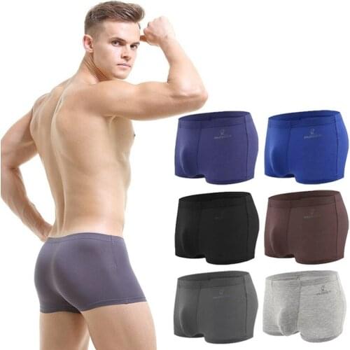 Summer New Mens Underwear Modal Solid Color Boxer Shorts Middle Waist Breathable Boxer Pants Comfortable Underpants