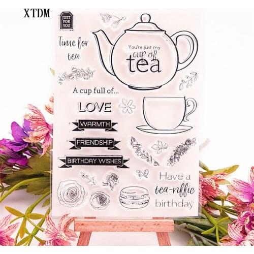 Hot selling tea alphabet transparent clear stamp / silicone seal roller stamp DIY scrapbook album / card production