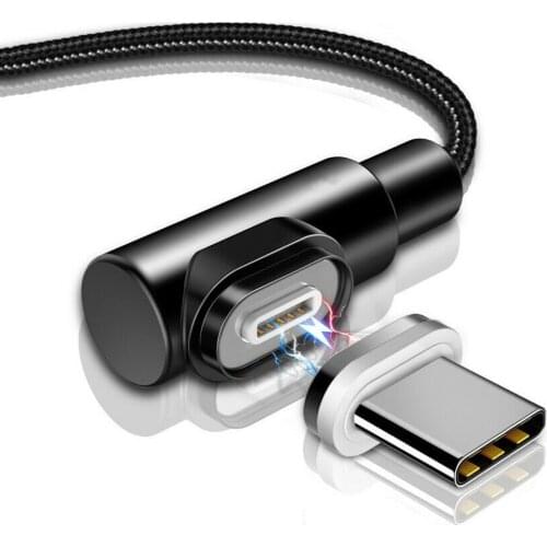 Magnetic Cable Micro USB Fast Charging Type C Cable 1M 3A Data Transfer Wire Nylon Magnet Charge Cables For iPhone Xiaomi LED