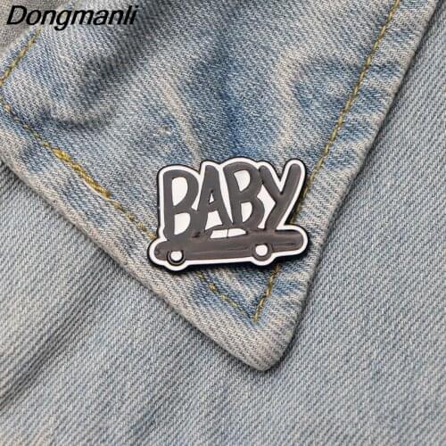 DMLSKY Men Brooch Enamel Pin and Brooch for Clothing bags Badges Charm Shirt Collar Pins Tie Pin M2484