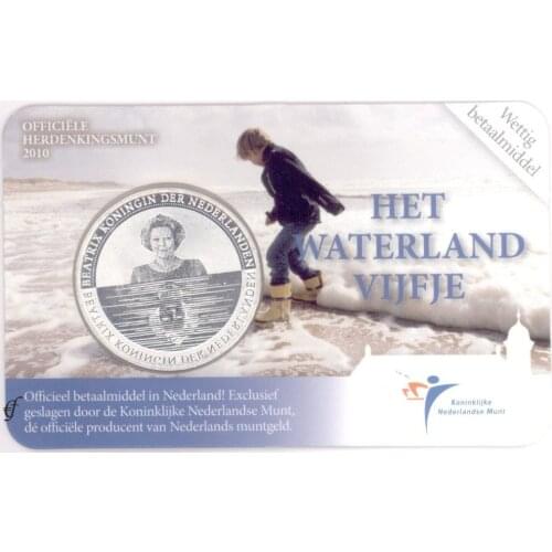 Netherlands 2010 Waterland 5 Euro Silver Plated Commemorative Coin Official Card 100% Original Coins Real Euro Coin