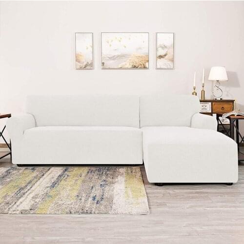2021 New Home Universal Elastic Thickened Fleece Modern Chaise Sofa Cover L-shaped Solid Color Oversized Sofa Cover