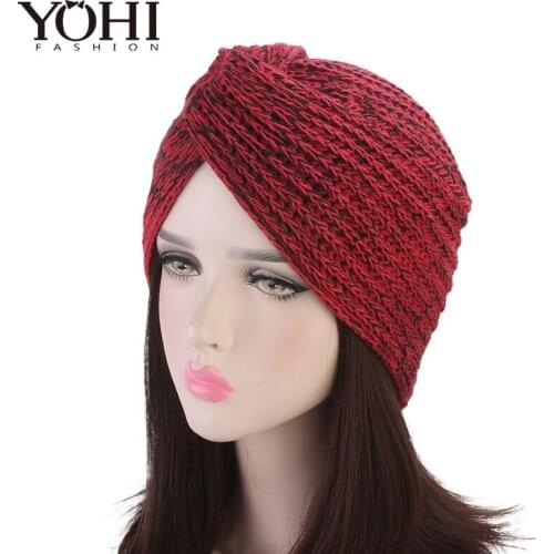 New Fashion popular wool cross twist cap autumn and winter warm hat ski caps Women Knitted Hat Cap Female Beanies Caps