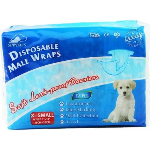 Pet Dog Diapers Male Dog Super Soft Comfortable Super Absorbent Disposable Diapers High Quality 12pcs/Bag Dog Diapers