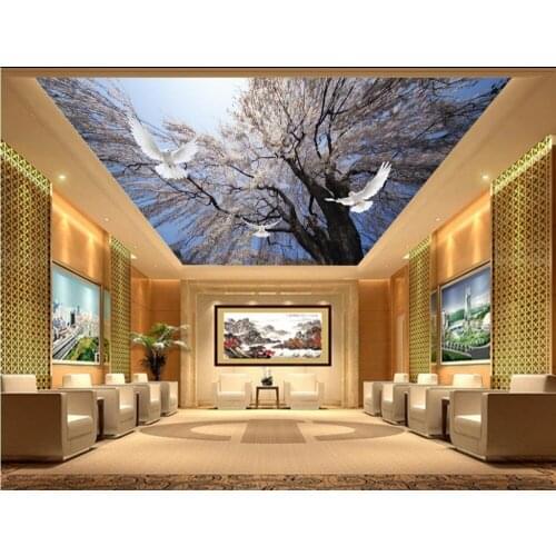 Custom 3d photo wall paper Beautiful tree pigeon ceiling 3d wallpaper living room Home Decoration