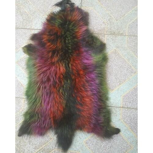 Luxury Intriguing Raccoon Fur Pelt Genuine Raccoon Fur Pelts Multicolor Craft Accessory Leather Tanned Christmas