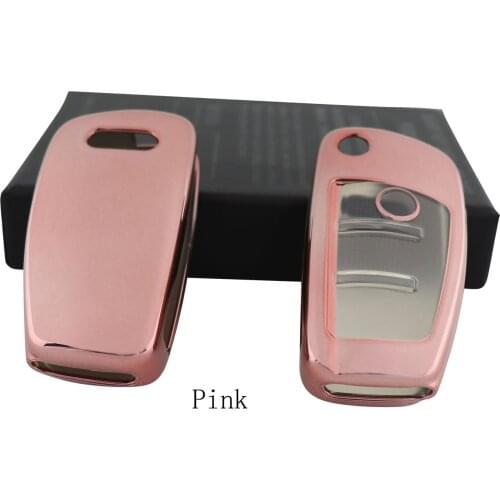 Pink Protective TPU key Case Shell Cover for Audi A3 A4 S3 S4 A6 Q5 Q7