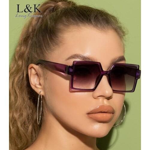 Square Sunglasses Women 2021 Luxury Designer Big Frame Sunglasses Female Oversized Gradient Shades Glasses Gafas de sol mujer