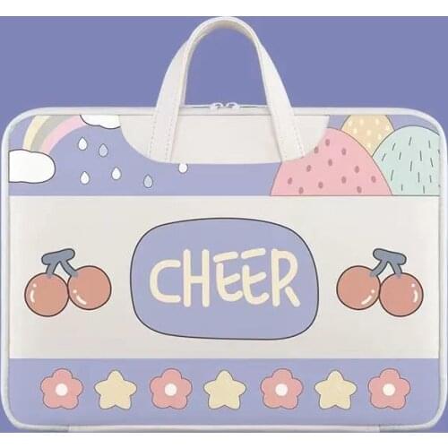 Cartoon Cherry Laptop Bag Sleeve Case Protective Carrying Bag for Macbook Pro 13 14 15.6 16.1 Inch Note Storahe Handbag