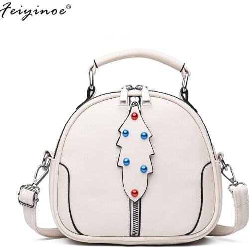 Crossbody Bag For Women 2019 White Flap Female Small Bag Luxury PU Leather Handbag Rivet Shoulder Bag Girl Party Womens Bag