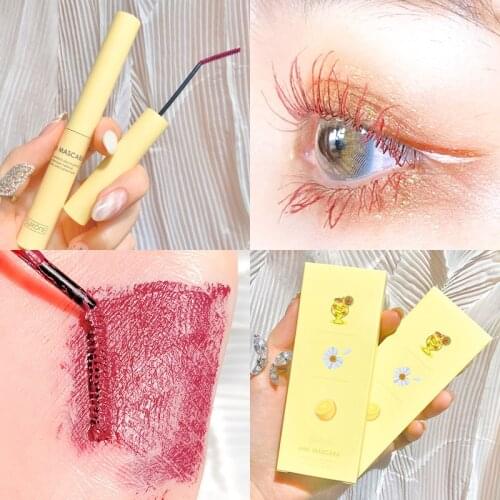 SUIKONE Slim Mini Mascara, Colored Small Folded Brush Head, Slim and Curled, Distinct Roots waterproof mascara