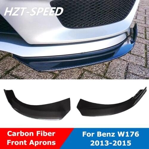 Carbon Fiber Front Lip Bumper Diffuser Side Splitter Aprons For Mercedes Benz A Class W176 A250 260 A45 Sport Car 2013-2015