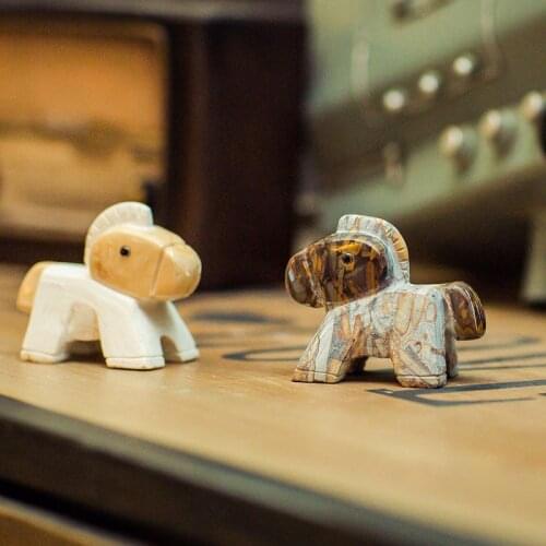 2 colours horse stone animal statue granite Crafts Home Hotel Decoration table Accessories Gift Geometry Ornament hogar moderno