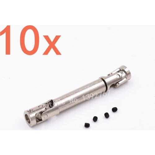 10pcs RC Steel Universal Drive Dogbone 50-70mm 60-85mm 75-115mm Drive Shaft Joint 4*4mm 4*3mm 3*3mm For 1/24 Scale Models RC Car