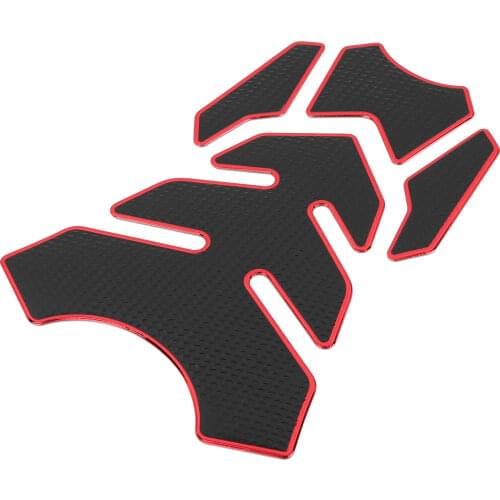 X Autohaux Universal Motorcycle Gas Oil Fuel Tank Protector 3D PVC Rubber Pad Emblem Badge Sticker Red Protector Decal