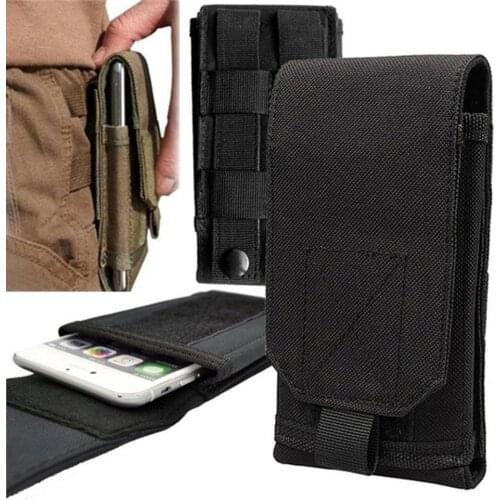 Waterproof Magic Tape Outdoor Tactical Oxford Cloth Mobile Phone Holder Belt Waist Bag Holster Pouch Universal Phone Pouch Bags