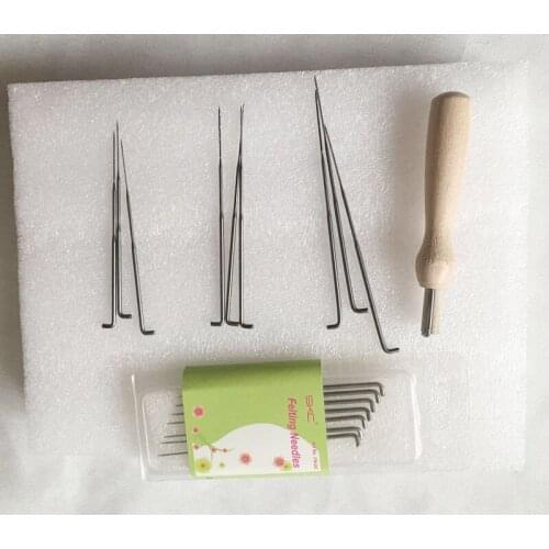 WFPFBEC wolvilt wool for needle felting wool roving fiber tools kit handle FELTING NEEDLE with needles crafa naaldvilten