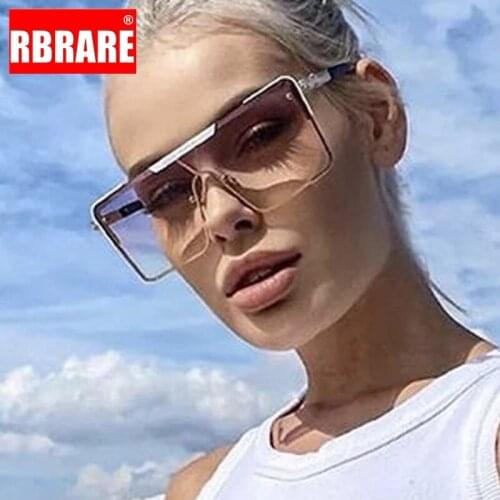 RBRARE Rimless Sunglasses Women 2021 Luxury Brand Sun Glasses Women Gradient Oversized Glasses for Women Lentes De Sol Mujer