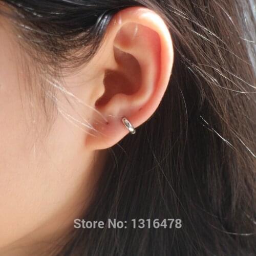 925 Sterling Silver Fashion ultra-small Ear Bone arc-shaped Ear Ring Mini Circle Ear Buckle Simple Wild Trend Women Men Ear Jewe