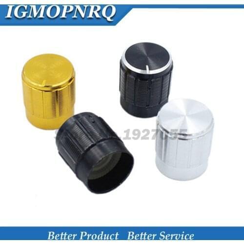 10PCS aluminum alloy 13*17mm 15*17mm potentiometer 13*17 15*17 knob rotation switch volume control knob black silvery