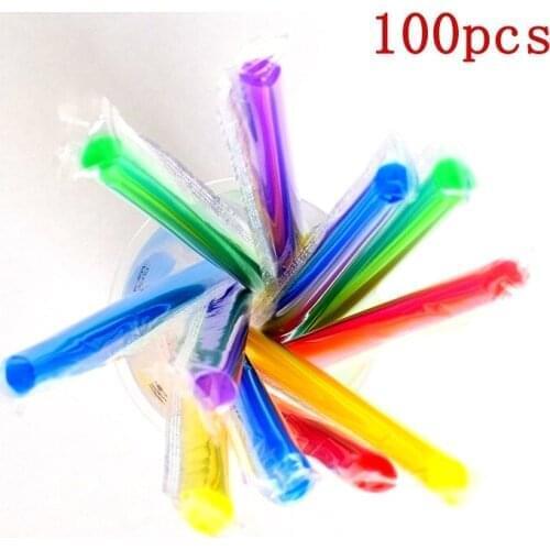 100pcs Multicolor Straws Plastic Long Flexible Drinking Straw Disposable Straws Party Weddings Drinking Bar Juice Drinking Straw