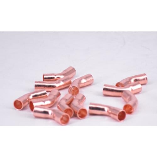 28.6 32 35 38 42 45 50 54mm ID Copper End Feed Solder 45 Degree Elbow Fitting Coupler For Air Condition