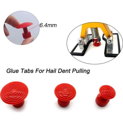 3pcs Red GlueTabs With Convex Surface For Hail Pit Dent Repair Tools Dent Puller Kit