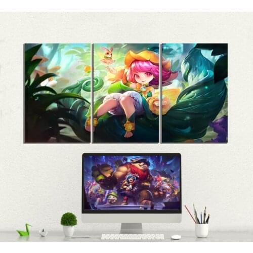 3pcs Change Lunar Magic Skin Mobile Legends Game Poster Canvas Wall Art Paintings for Wall Decor