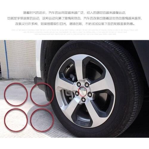 4pcs Car Styling Ring Wheel Hub Decoration Circle Sticker For Jeep Cherokee 5 KL KK Commander Grand Cherokee 4 WK2 Accessories