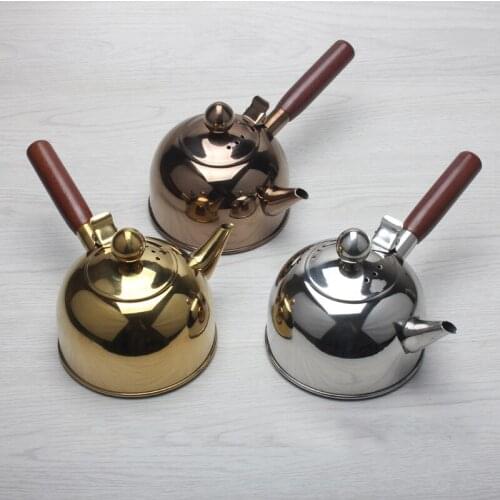 500Ml Single Handle Water Kettle Induction Turk Samll Coffee Milk Tea Pot 304 Stainless Steel Outdoor Water Boiler Drinkware Gas