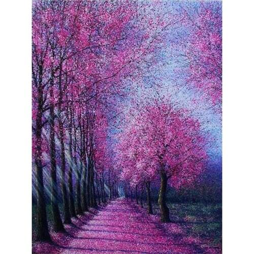 5D DIY Diamond Painting Kits for Adults Kids Art Crafts for Home Decoration Room Gift Purple Trail