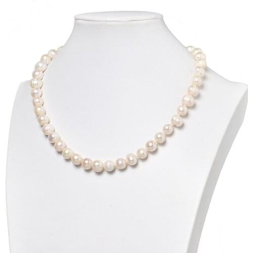 9-10mm Natural White Pearls Making For Diy Pearls Necklace 19inch jewelry Gifts For Generous Female H479