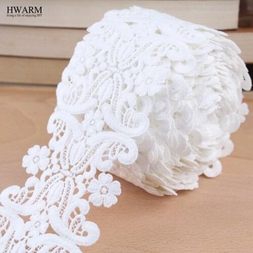 African lace fabric ribbon wedding decoration trim DIY 10yard Exquisite Water-soluble Embroidery Milk Silk Lace New White laces