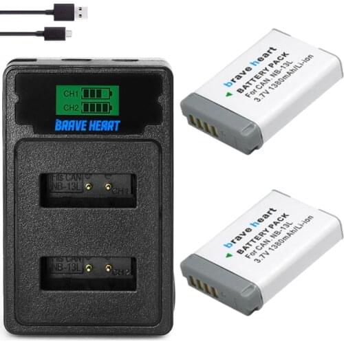 NB-13L NB13L NB 13L Battery + LCD USB Charger for Canon G7 X Mark II G7X G5 X G5X G9 X G9X SX620 SX720 HS Batteries