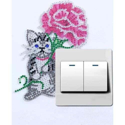 5D DIY Diamond Painting Luminous Switch Stickers Diamond Embroidery Bedroom Wall Decals Kids Room Home Decoration