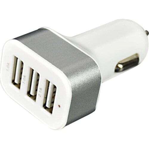 Three USB Car Charger Opladen Metalen Platte Mobiele Telefoon Universele Opladen 1.0/2.1V Kleine Stalen Kanon Auto Charger