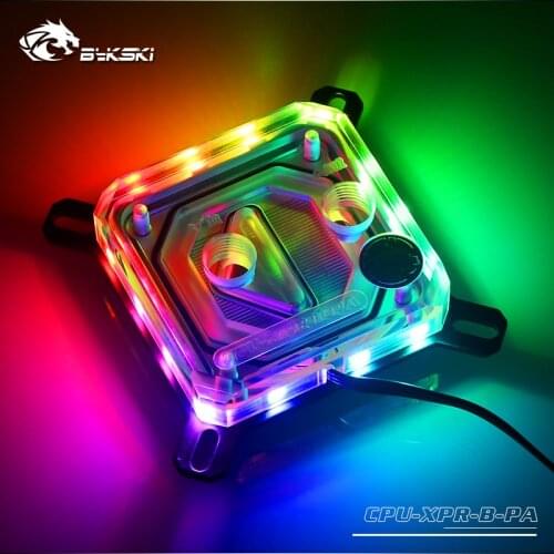 Intel 115x Bykski CPU water cooling block, 2011, 2066 gaming case, processor heat sink, 2.0 5v rbw lighting, CPU-XPR-B-PA