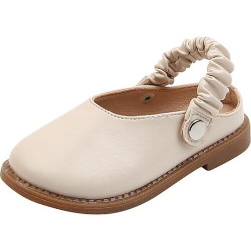 Summer New Childrens Buckle Leather Shoes Girls Soft Sole Solid Princess Shoes Sandals Dual-use Shoes Slippers Causal Hot