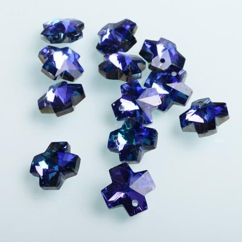 Beads Factory 14mm Cross Pendant Beads Glass Beads for Jewelry Making