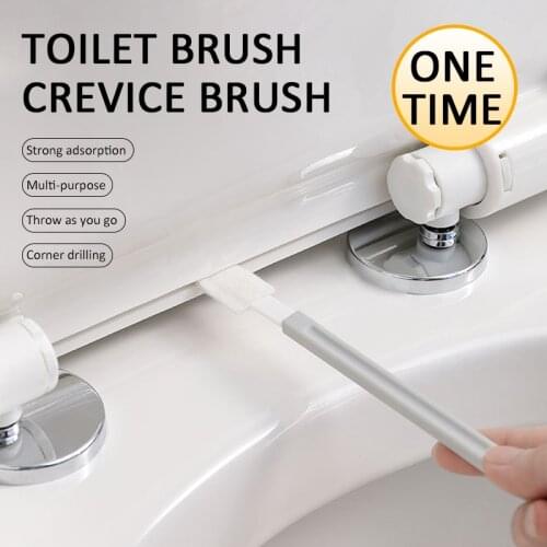 Household Flat Long Detachable Brush Multifunction Head Disposable Toilet Gap Brush Window Sill Wall Groove Cleaning Tools