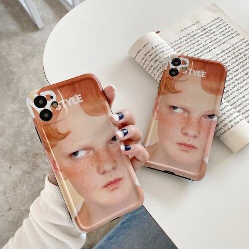 New Handsome Boy Case For iPhone11 Pro Max Xs max 7 8plus XR Phone Cover Body Shell Shockproof Transparent Protection case