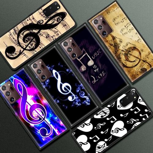 Music Notes Pattern Case For Samsung Galaxy S20 FE S21 S10 S9 Plus S8 S10e Note 20 Ultra 10 Lite 9 8 Soft Phone Cover