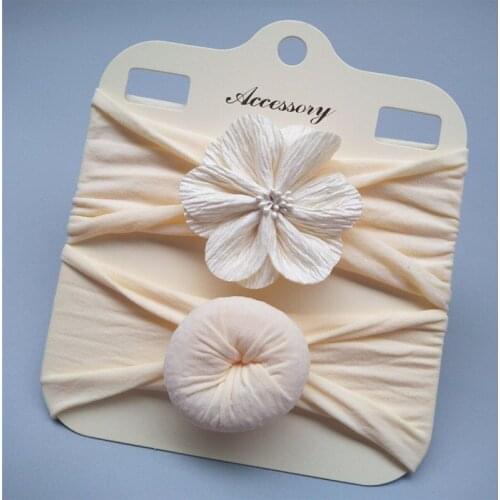 Childrens hair accessories two-piece match core flower baby hair accessories super soft nylon donut baby hair band