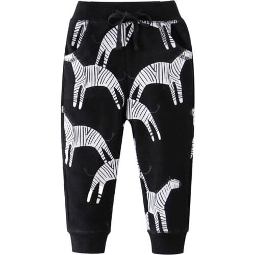 Animals Printed Baby Sweatpants for Autumn Winter Boys Girls Trousers Cartoon Kids Drawstring Pants Lose Long Trousers Pants