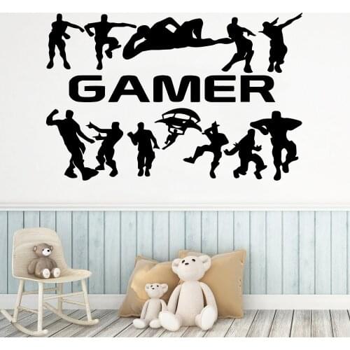 Gamer Poster Battle Royal Boys Wall Stickers For Kids Room Sticker Gamers Boys Room Vinyl Wall Decal Wallpaper Sticker
