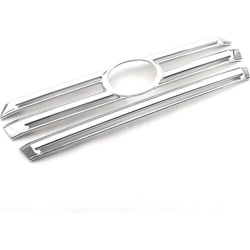 For Toyota Land Cruiser 200 FJ200 2016 2017 2018 2019 Chrome ABS Bright Silver Front Net Grille Trim Cover Accessories