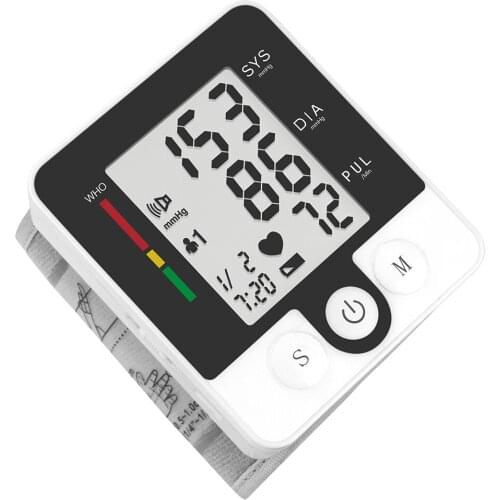 Electric Wrist Blood Pressure Monitor Digital Heart Beat Rate Pulse Meter Voice Alarm Automatic Home Blood Pressure Meter Kit